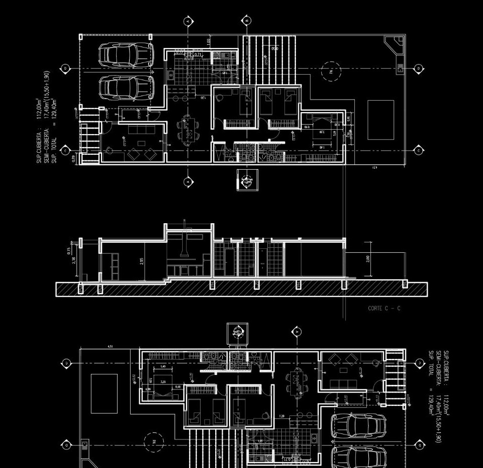 Architectural drawings illustrating commercial design coordination